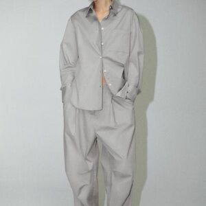 Zara Women’s  Poplin Gray Pants Limited Edition